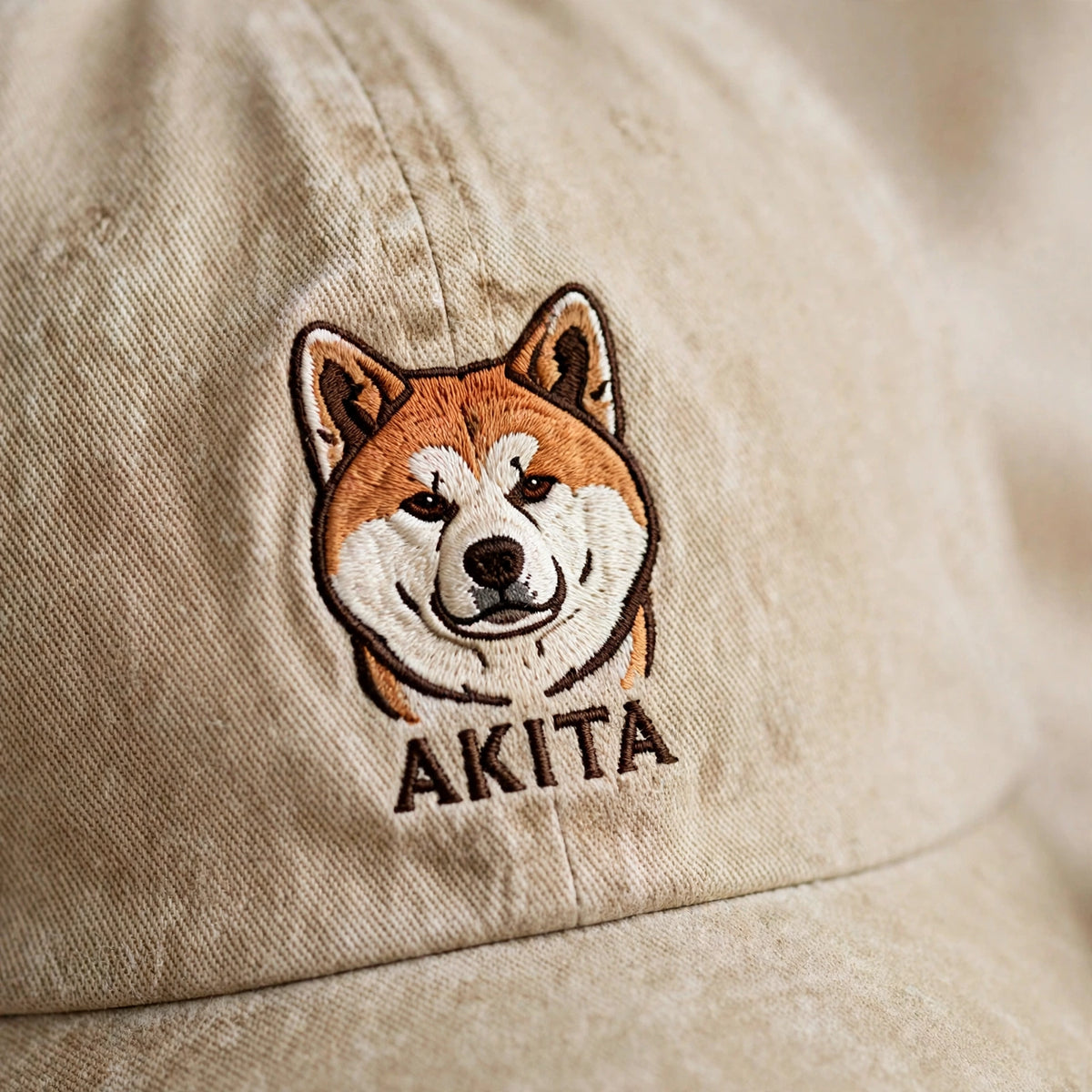 Akita Dog Hat, Custom Embroidered Japanese Spitz Face Baseball Cap, Gift for Akita Lovers