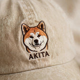 Akita Dog Hat, Custom Embroidered Japanese Spitz Face Baseball Cap, Gift for Akita Lovers