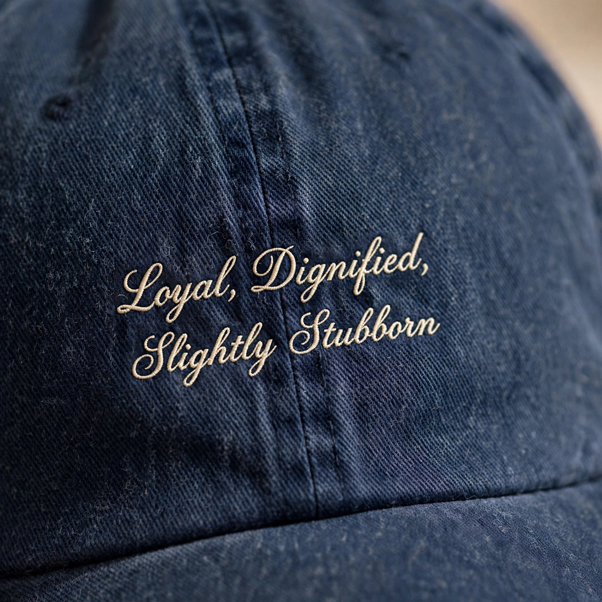 Funny Gift for Akita Owners, Loyal Dignified Slightly Stubborn Embroidered Cap