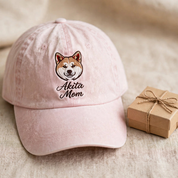 Akita Mom Gift, Personalized Japanese Dog Mom Embroidered Cap for Dog Moms