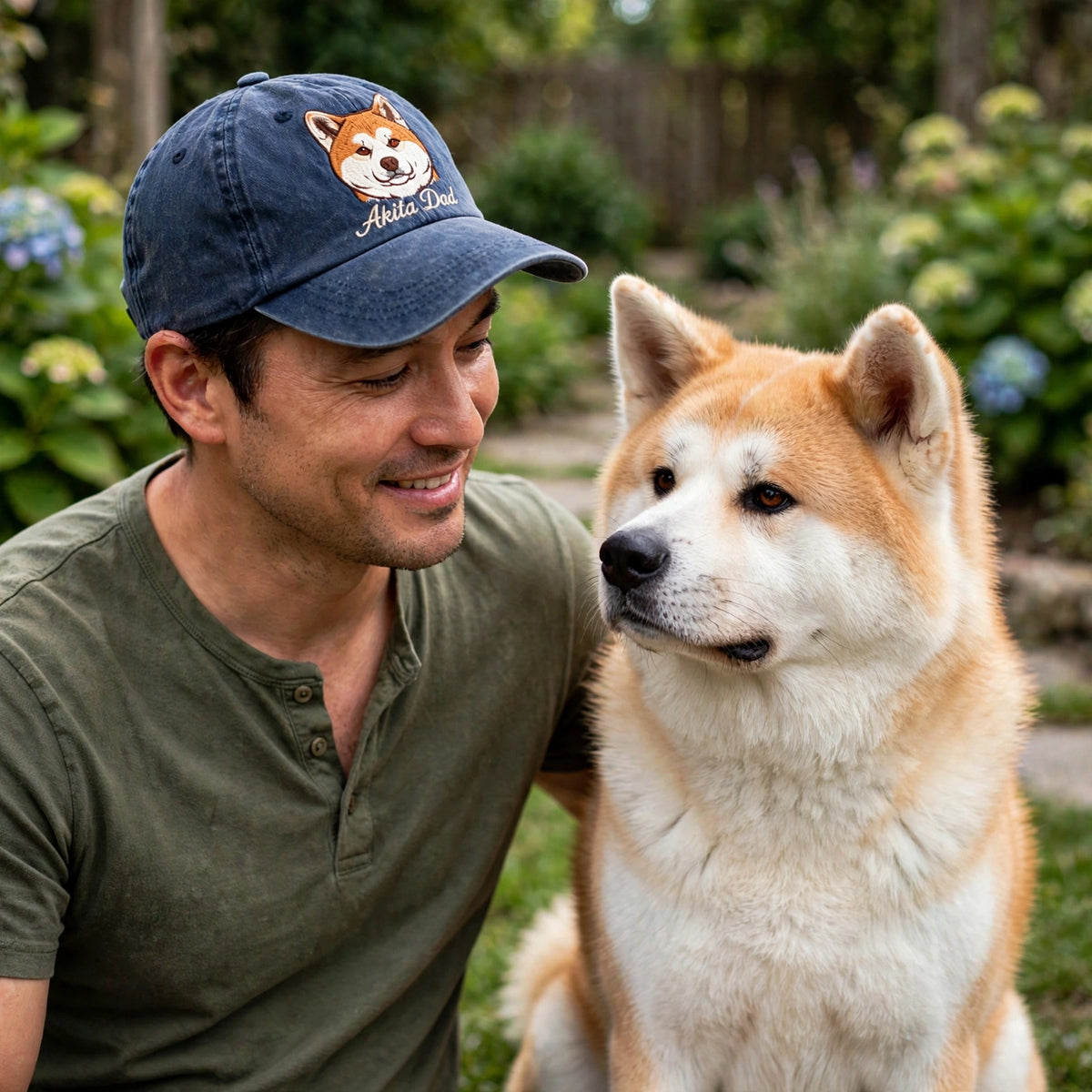 Akita Dad Gift, Personalized Japanese Spitz Dog Dad Embroidered Cap