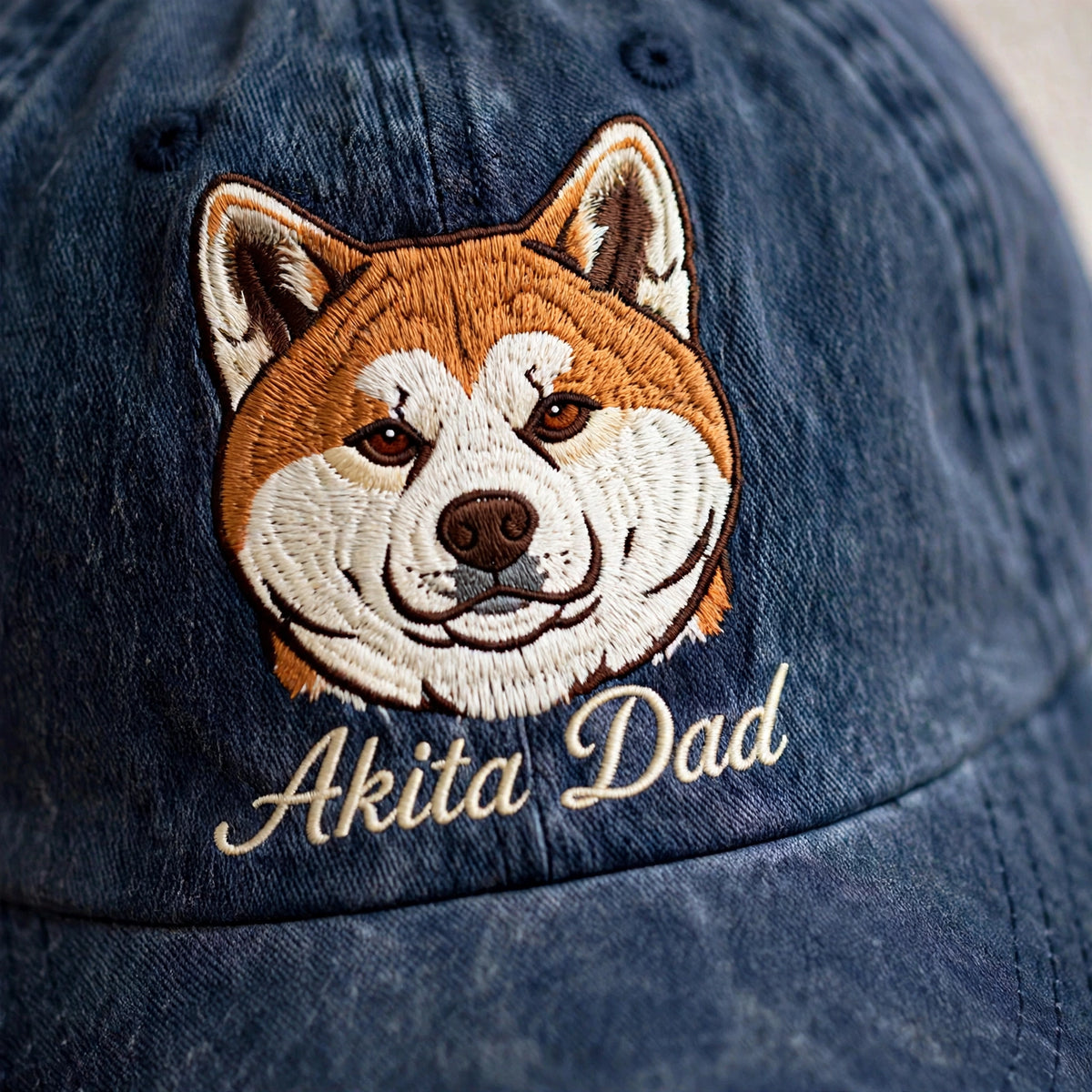 Akita Dad Gift, Personalized Japanese Spitz Dog Dad Embroidered Cap