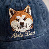 Akita Dad Gift, Personalized Japanese Spitz Dog Dad Embroidered Cap