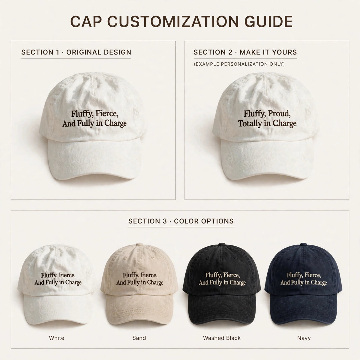 Funny Gift for Akita Owners, Fluffy Fierce Fully in Charge Embroidered Cap