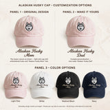 Alaskan Husky Mom Gift, Personalized Sled Dog Mom Embroidered Cap for Dog Moms