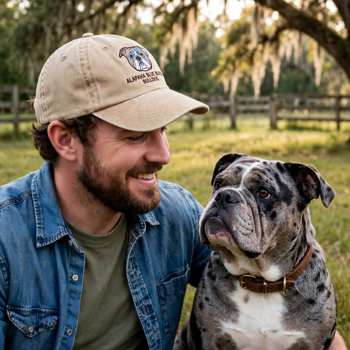 Alapaha Blue Blood Bulldog Cap, Custom Embroidered Merle Bulldog Face Baseball Cap, Gift for Dog Lovers