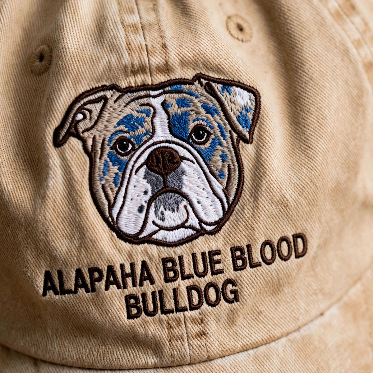 Alapaha Blue Blood Bulldog Cap, Custom Embroidered Merle Bulldog Face Baseball Cap, Gift for Dog Lovers
