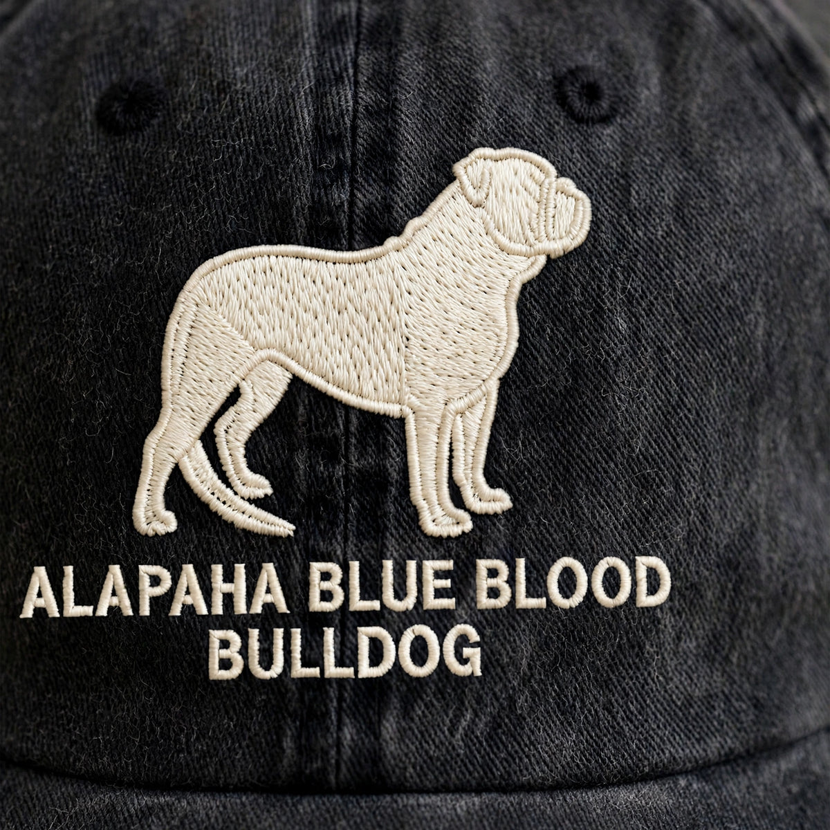 Alapaha Silhouette Embroidered Cap, Blue Blood Bulldog Dog Hat, Gift for Dog Lovers