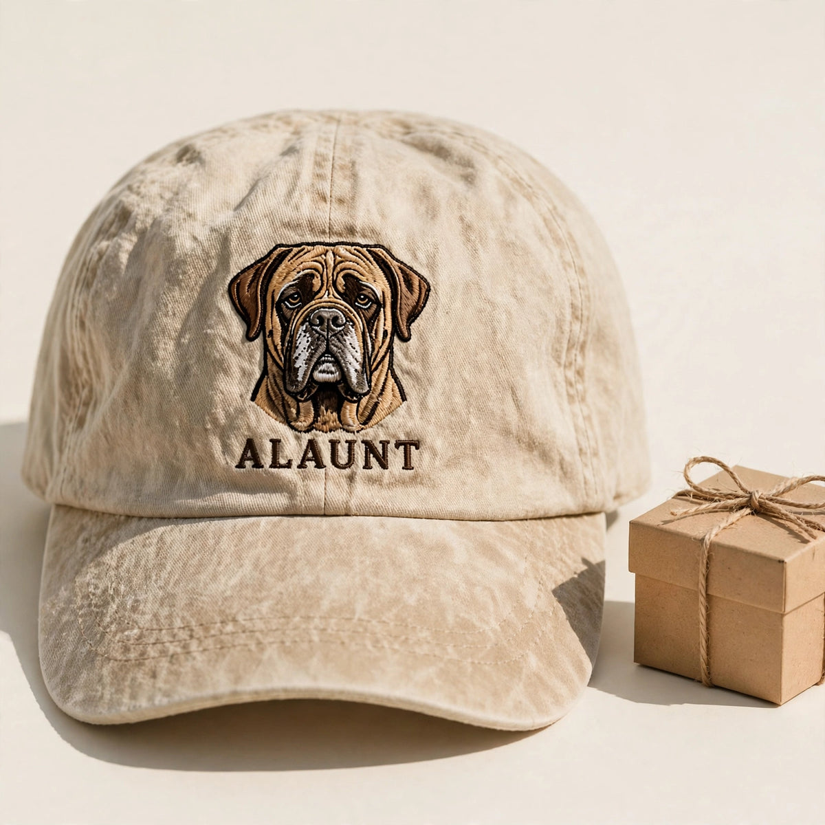 Alaunt Dog Cap, Custom Embroidered Ancient Mastiff Face Baseball Cap, Gift for Dog Lovers