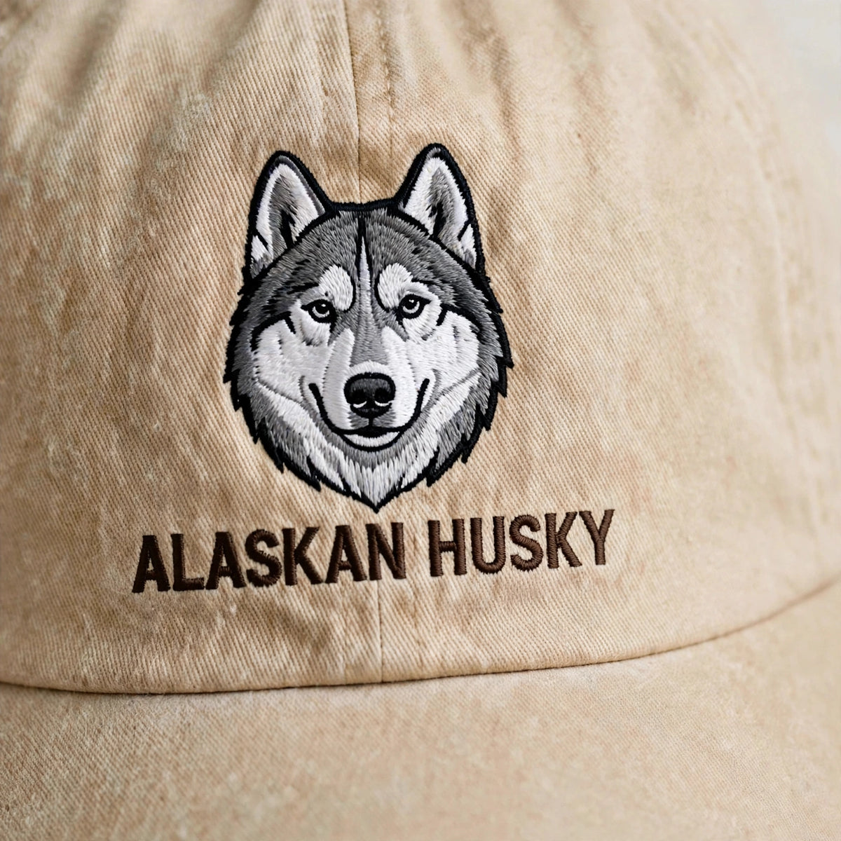 Alaskan Husky Cap, Custom Embroidered Sled Dog Face Baseball Cap, Gift for Dog Lovers