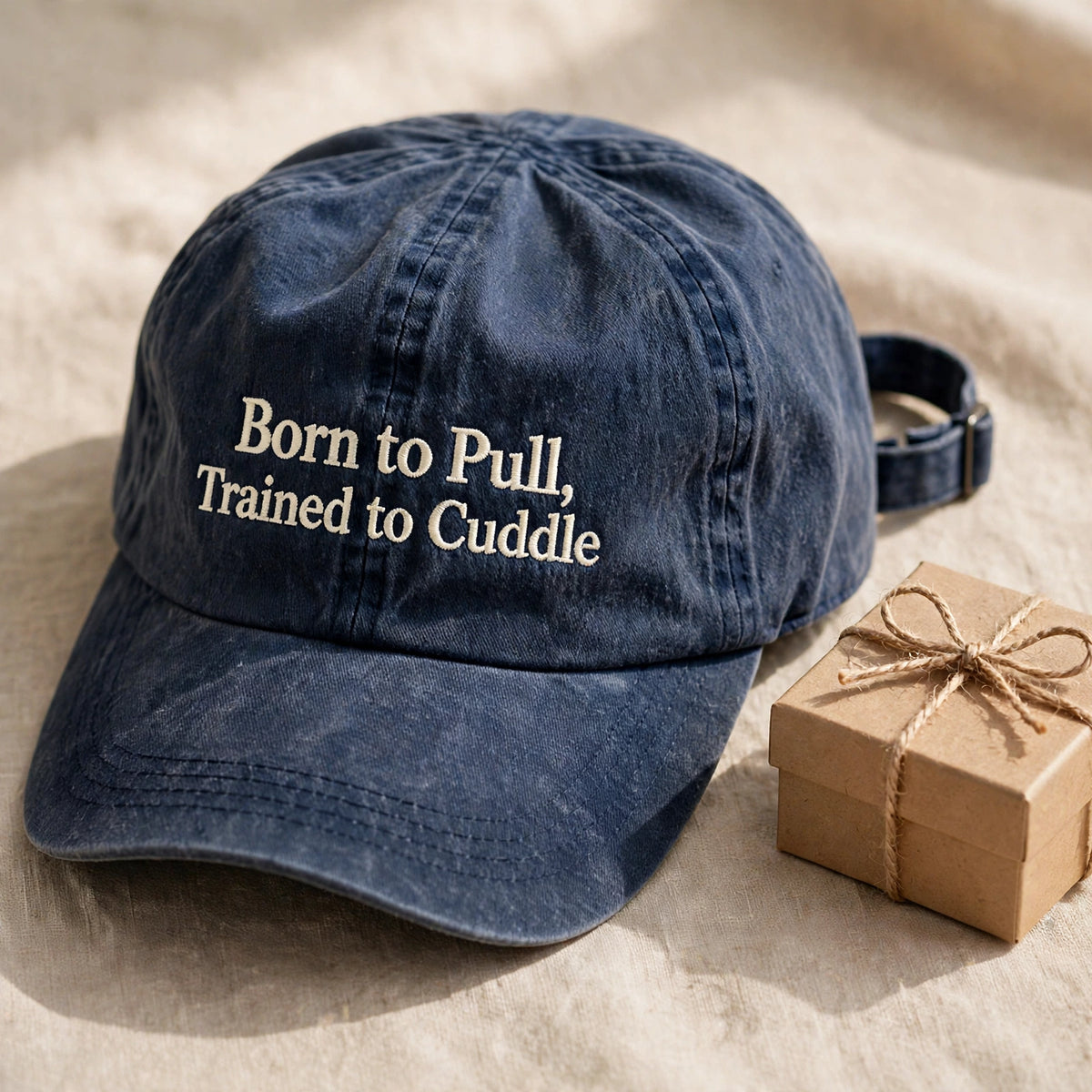 Funny Gift for Alaskan Husky Owners, Born to Pull Trained to Cuddle Embroidered Cap