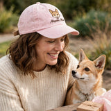 Alopekis Mom Gift, Personalized Greek Fox Dog Mom Embroidered Cap for Dog Moms
