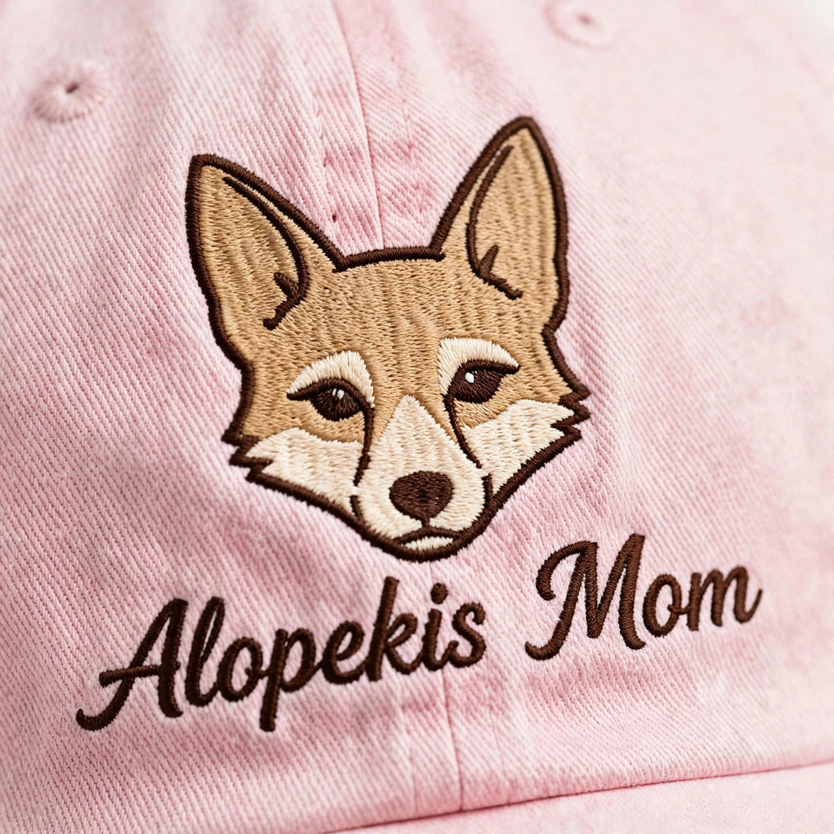 Alopekis Mom Gift, Personalized Greek Fox Dog Mom Embroidered Cap for Dog Moms