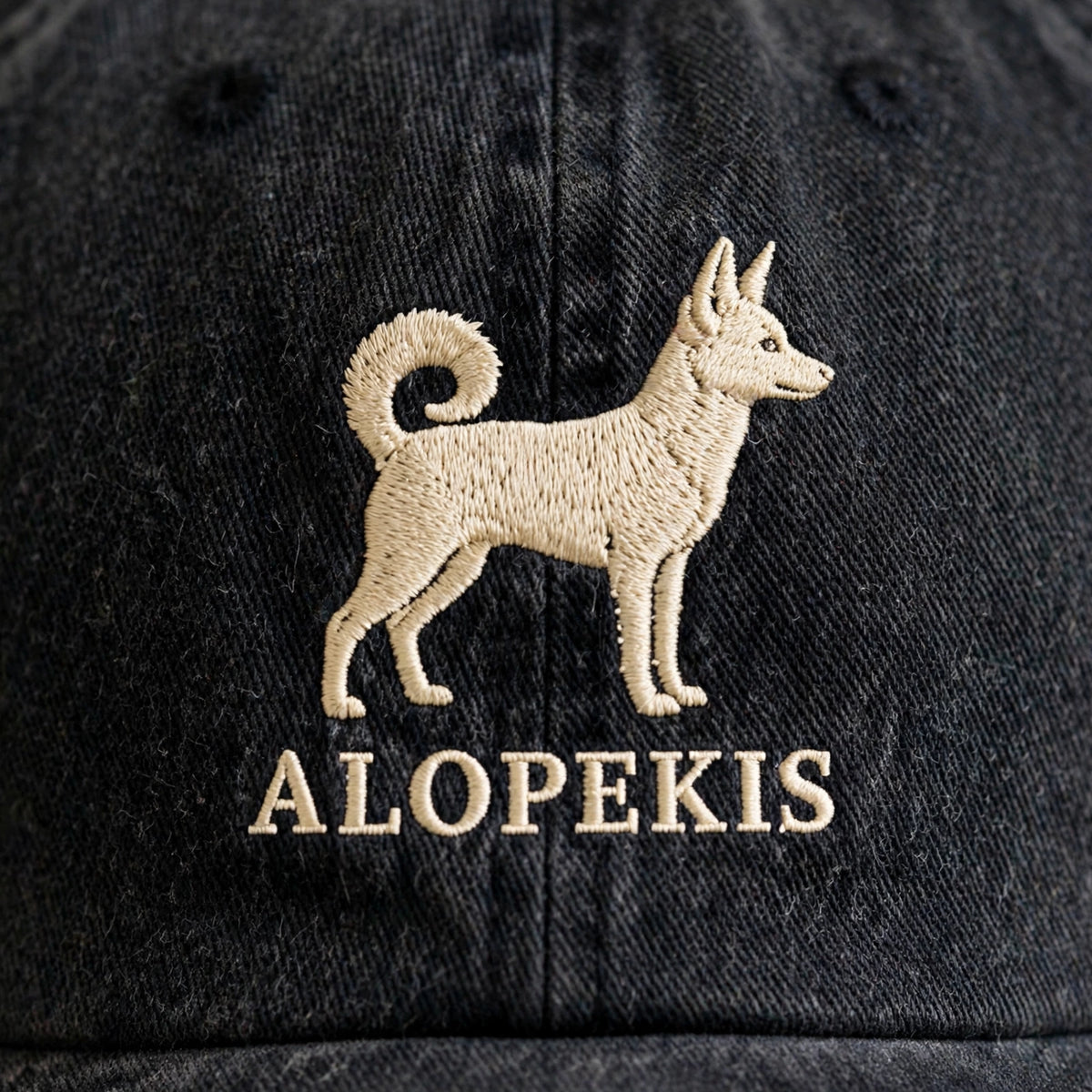 Alopekis Silhouette Embroidered Cap, Greek Fox Dog Hat, Gift for Dog Lovers