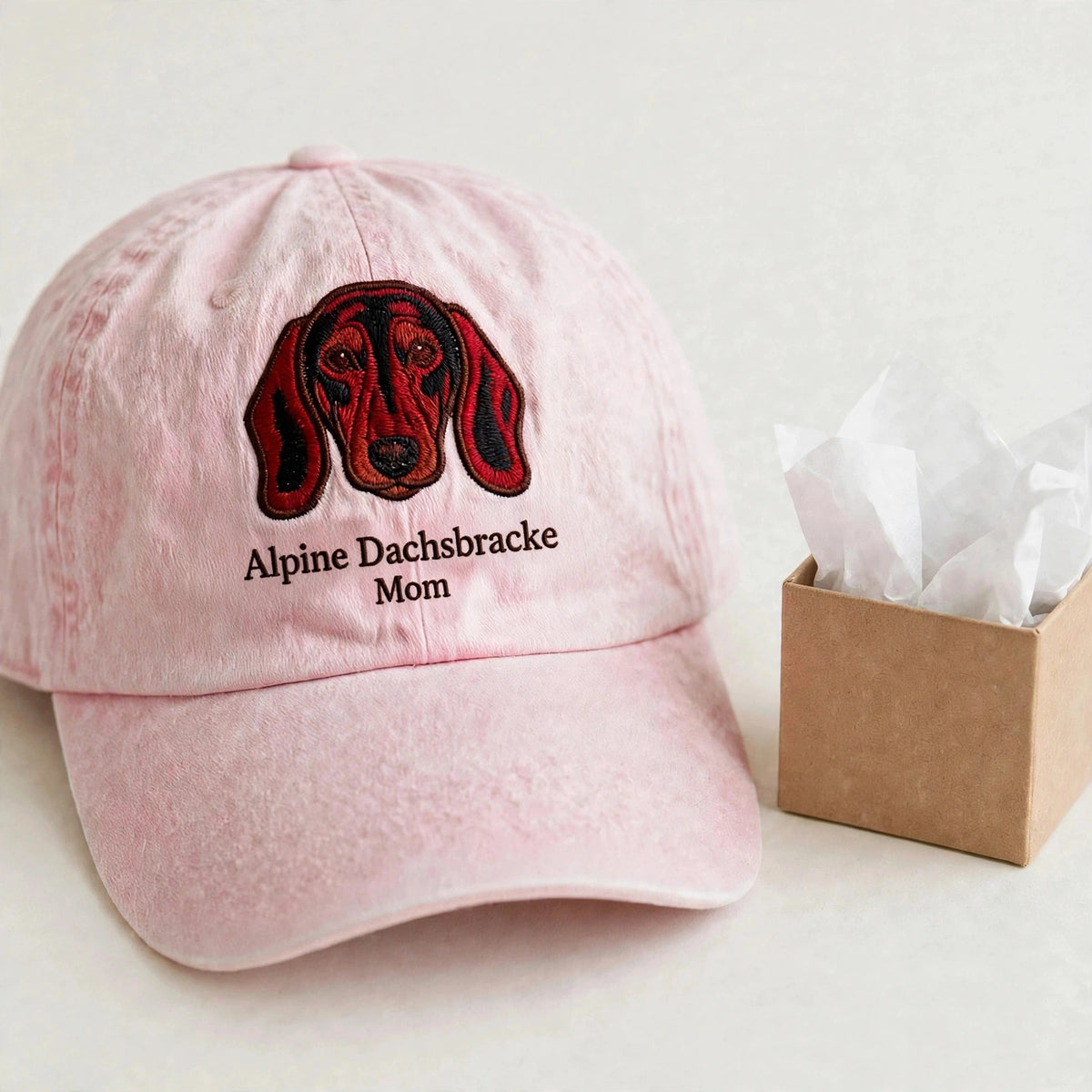 Alpine Dachsbracke Mom Gift, Personalized Austrian Scent Hound Mom Embroidered Cap for Dog Moms