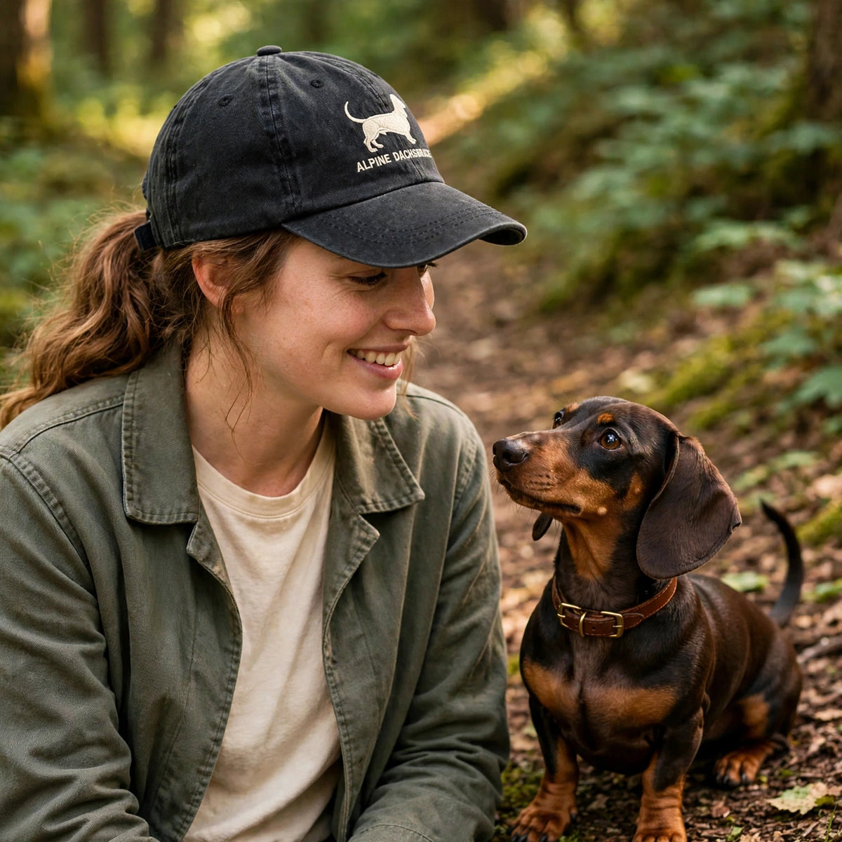 Alpine Dachsbracke Silhouette Embroidered Cap, Austrian Scent Hound Hat, Gift for Dog Lovers