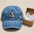 American Bulldog Cap, Custom Embroidered Athletic Bulldog Face Baseball Cap, Gift for Dog Lovers