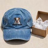 American Bulldog Cap, Custom Embroidered Athletic Bulldog Face Baseball Cap, Gift for Dog Lovers