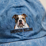 American Bulldog Cap, Custom Embroidered Athletic Bulldog Face Baseball Cap, Gift for Dog Lovers