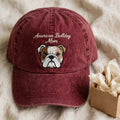 American Bulldog Mom Gift, Personalized Athletic Bulldog Mom Embroidered Cap for Dog Moms