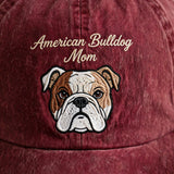 American Bulldog Mom Gift, Personalized Athletic Bulldog Mom Embroidered Cap for Dog Moms