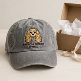 American Cocker Spaniel Cap, Custom Embroidered Floppy Eared Spaniel Face Baseball Cap, Gift for Dog Lovers