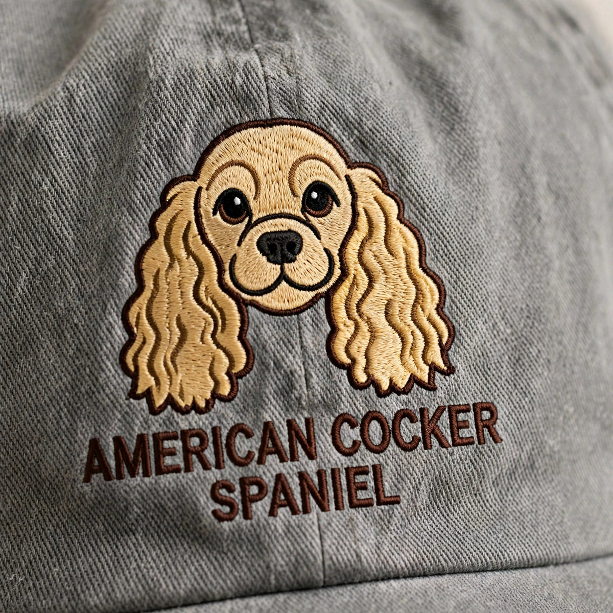 American Cocker Spaniel Cap, Custom Embroidered Floppy Eared Spaniel Face Baseball Cap, Gift for Dog Lovers