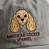 American Cocker Spaniel Cap, Custom Embroidered Floppy Eared Spaniel Face Baseball Cap, Gift for Dog Lovers