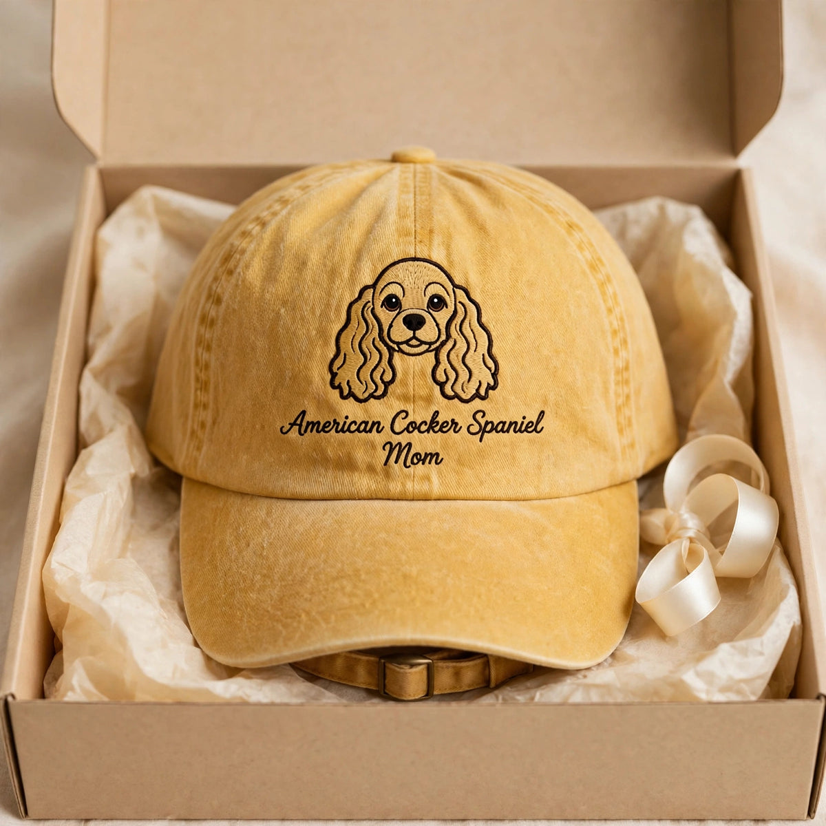 American Cocker Spaniel Mom Gift, Personalized Floppy Eared Dog Mom Embroidered Cap for Dog Moms