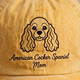American Cocker Spaniel Mom Gift, Personalized Floppy Eared Dog Mom Embroidered Cap for Dog Moms