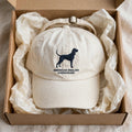 American English Coonhound Silhouette Embroidered Cap, Redtick Hound Dog Hat, Gift for Dog Lovers