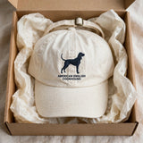 American English Coonhound Silhouette Embroidered Cap, Redtick Hound Dog Hat, Gift for Dog Lovers