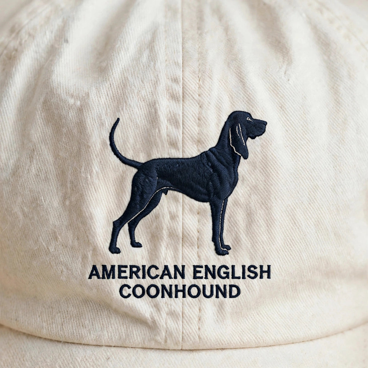 American English Coonhound Silhouette Embroidered Cap, Redtick Hound Dog Hat, Gift for Dog Lovers