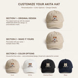 American Akita Cap, Custom Embroidered Large Spitz Dog Face Baseball Cap, Gift for Dog Lovers