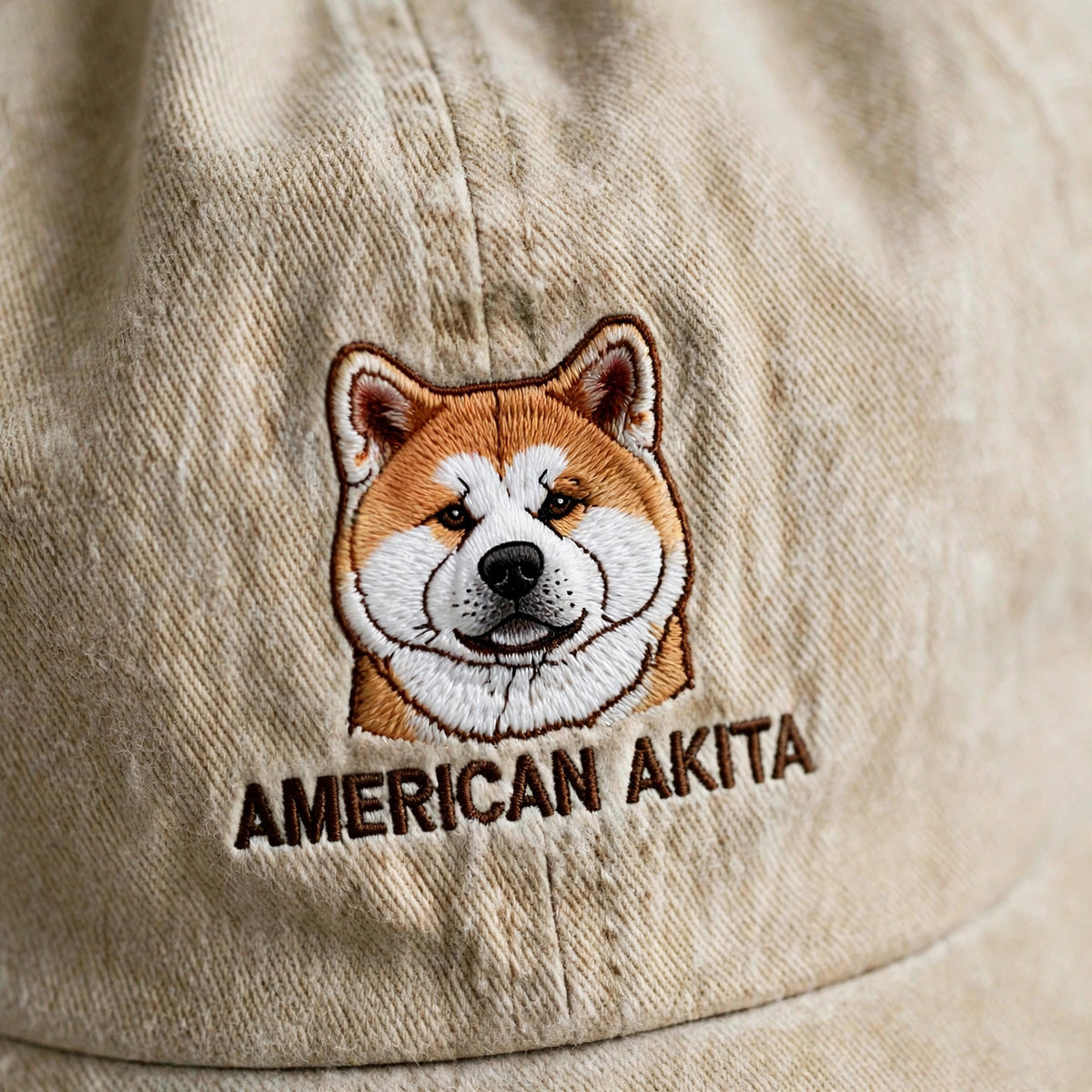 American Akita Cap, Custom Embroidered Large Spitz Dog Face Baseball Cap, Gift for Dog Lovers