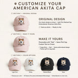 American Akita Mom Gift, Personalized Large Spitz Dog Mom Embroidered Cap for Dog Moms