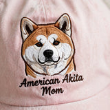 American Akita Mom Gift, Personalized Large Spitz Dog Mom Embroidered Cap for Dog Moms