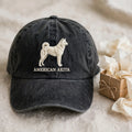 American Akita Silhouette Embroidered Cap, Large Spitz Dog Hat, Gift for Dog Lovers