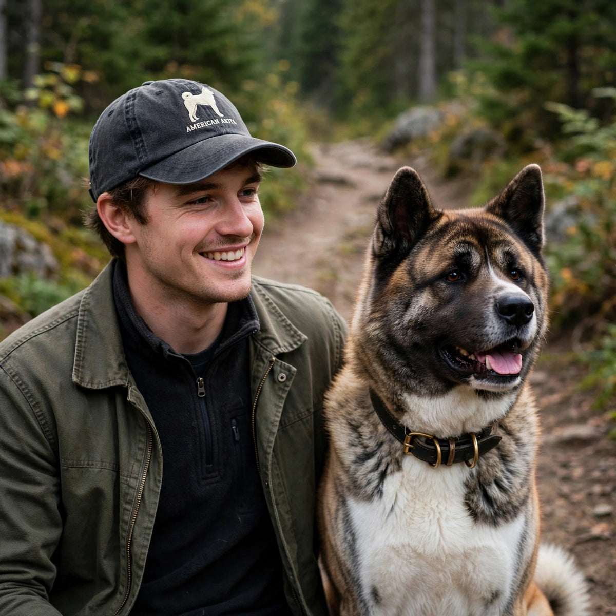 American Akita Silhouette Embroidered Cap, Large Spitz Dog Hat, Gift for Dog Lovers