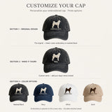 American Akita Silhouette Embroidered Cap, Large Spitz Dog Hat, Gift for Dog Lovers