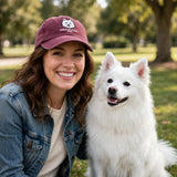 American Eskimo Dog Cap, Custom Embroidered White Spitz Face Baseball Cap, Gift for Dog Lovers