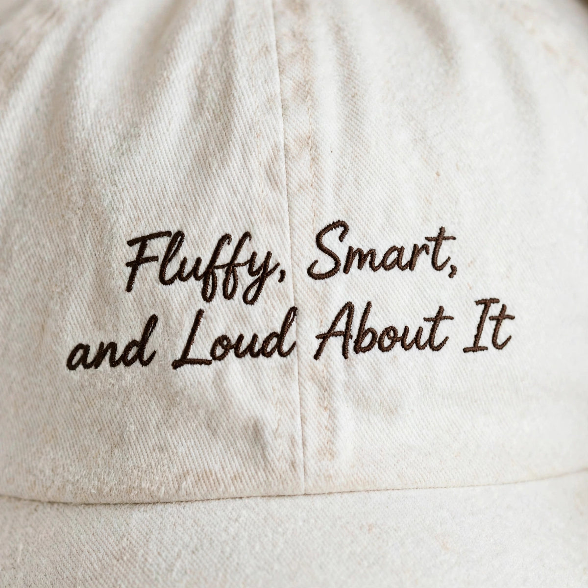 Funny Gift for American Eskimo Dog Owners, Fluffy Smart Loud About It Embroidered Cap