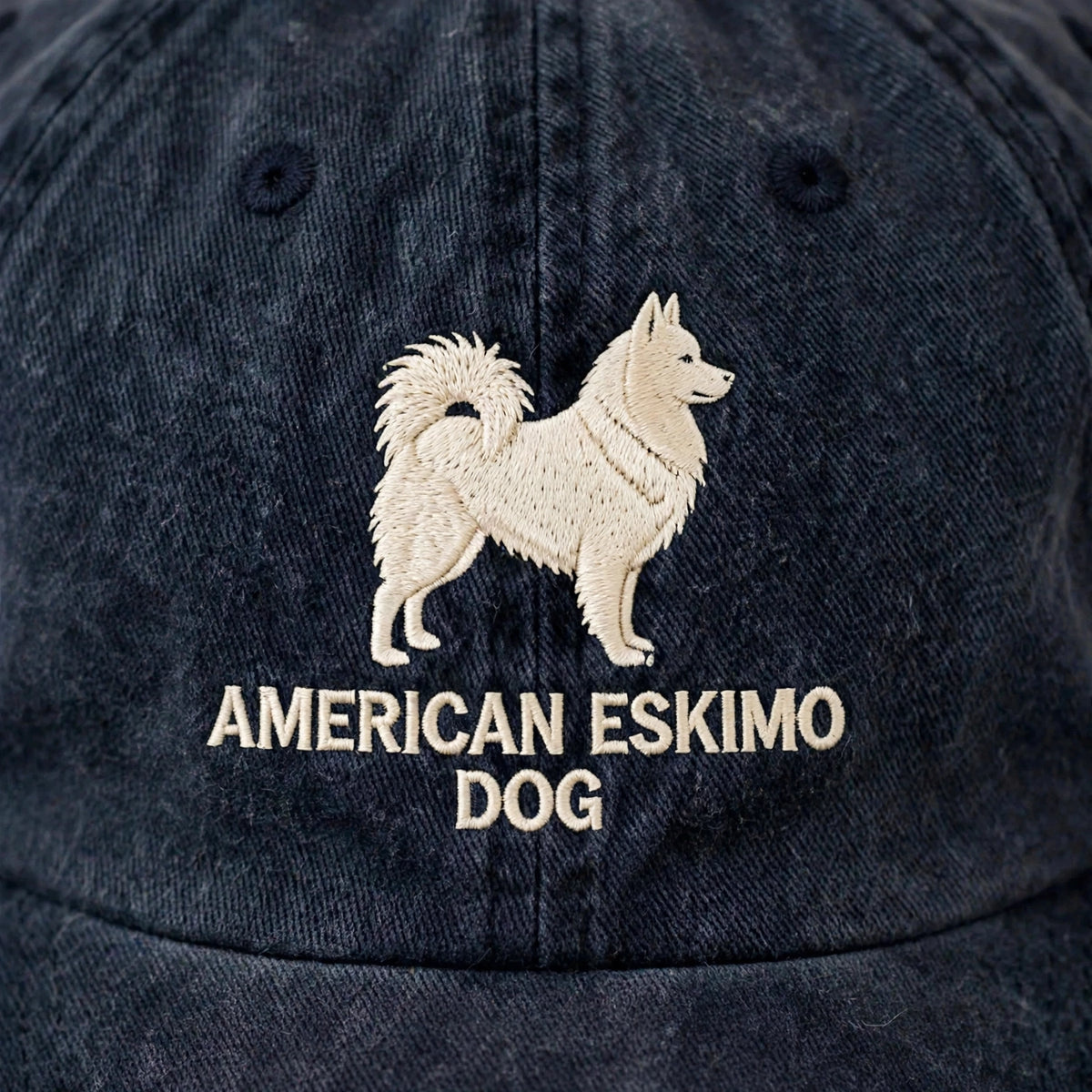 American Eskimo Dog Silhouette Embroidered Cap, White Spitz Dog Hat, Gift for Dog Lovers