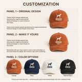 American Foxhound Silhouette Embroidered Cap, Tricolor Scent Hound Dog Hat, Gift for Dog Lovers
