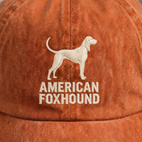 American Foxhound Silhouette Embroidered Cap, Tricolor Scent Hound Dog Hat, Gift for Dog Lovers