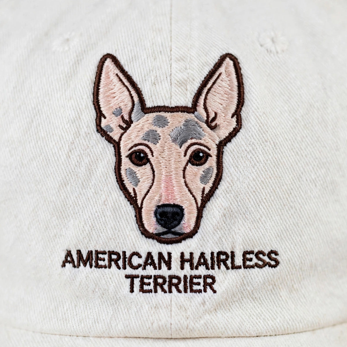 American Hairless Terrier Cap, Custom Embroidered Hairless Terrier Face Baseball Cap, Gift for Dog Lovers