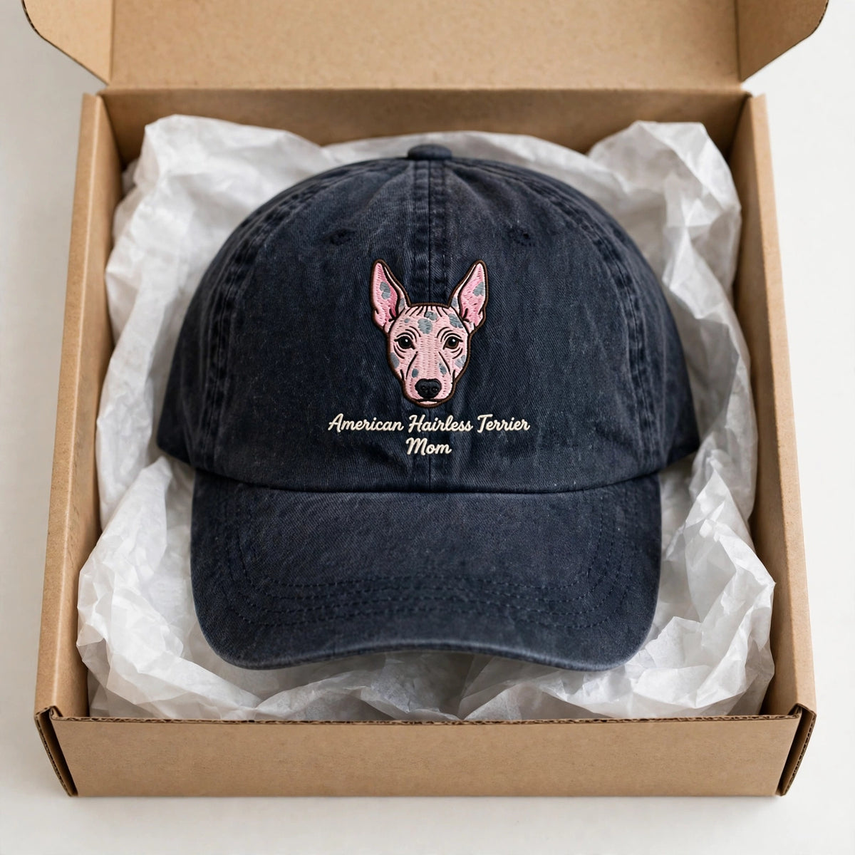 American Hairless Terrier Mom Gift, Personalized Hairless Terrier Mom Embroidered Cap for Dog Moms