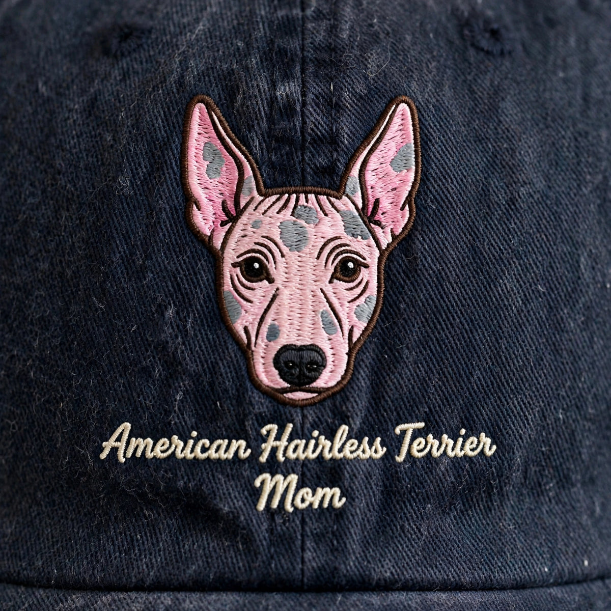 American Hairless Terrier Mom Gift, Personalized Hairless Terrier Mom Embroidered Cap for Dog Moms