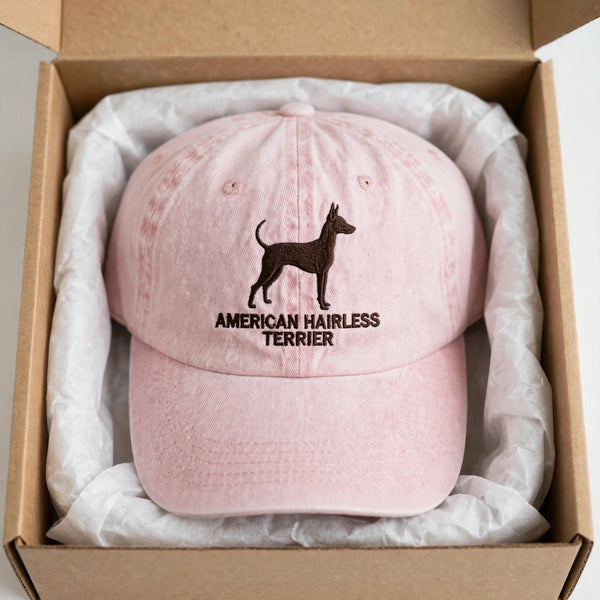 American Hairless Terrier Silhouette cap gift presentation