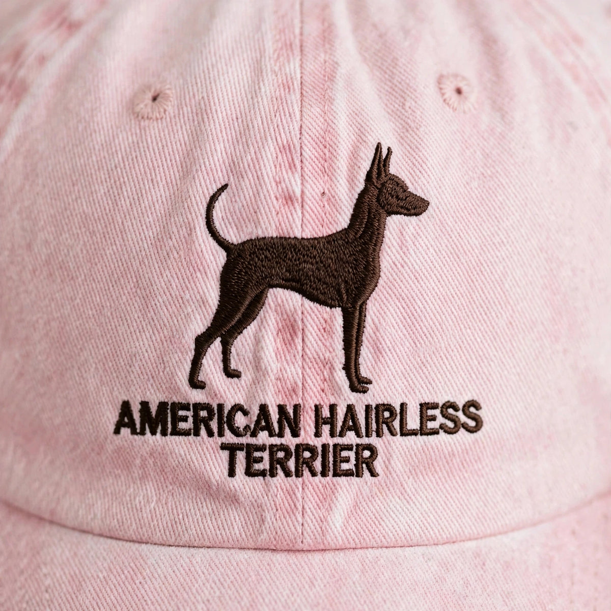 American Hairless Terrier Silhouette Embroidered Cap, Hairless Terrier Dog Hat, Gift for Dog Lovers